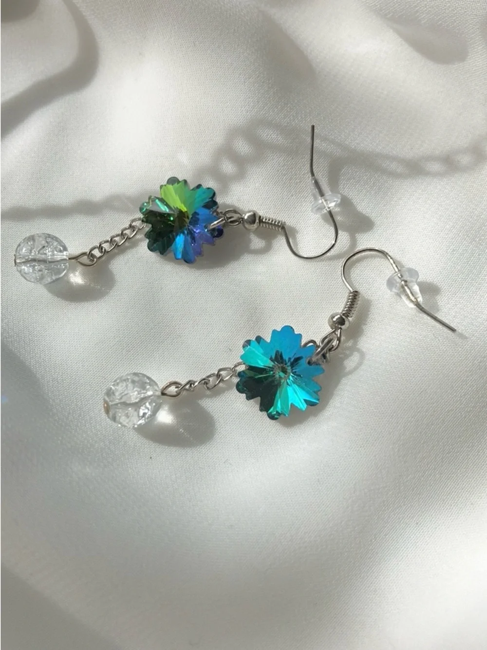 Glass Snowflake Earrings - Picture 2 of 4
